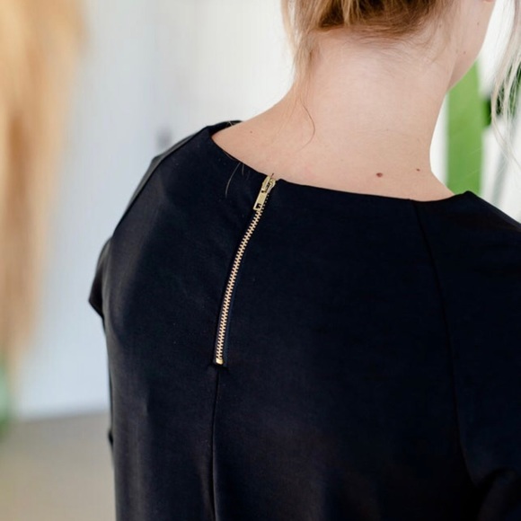 Elly Black Zipper Back Midi Dress - Picture 8 of 15